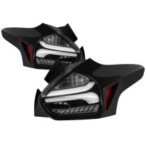 Ford Focus 15-17 LED Bakljus Med Sekventiella Blinkers - Svart Spyder Auto